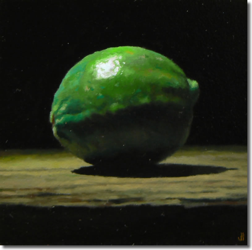 "Lime No. 2" Oil on panel, 5x5 inches, 2010 (sold)