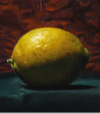 "Lemon No. 5", oil on panel, 4x4 inches, 2010, Sold