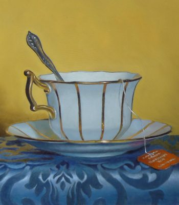 "Golden Teacup", oil on panel, 10x10 inches, 2013, Sold