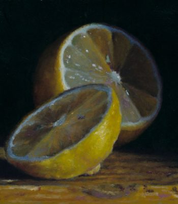 "Sliced Lemon", oil on panel, 4x4 inches, 2012, Sold