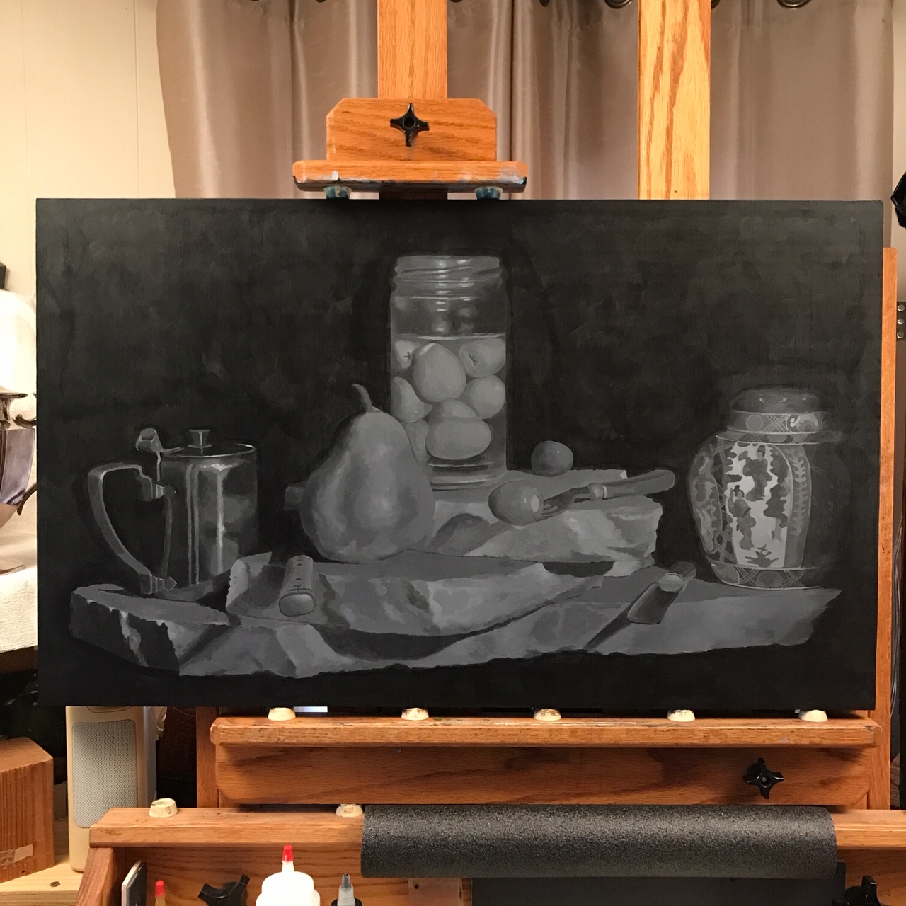 A completed grisaille for a larger painting