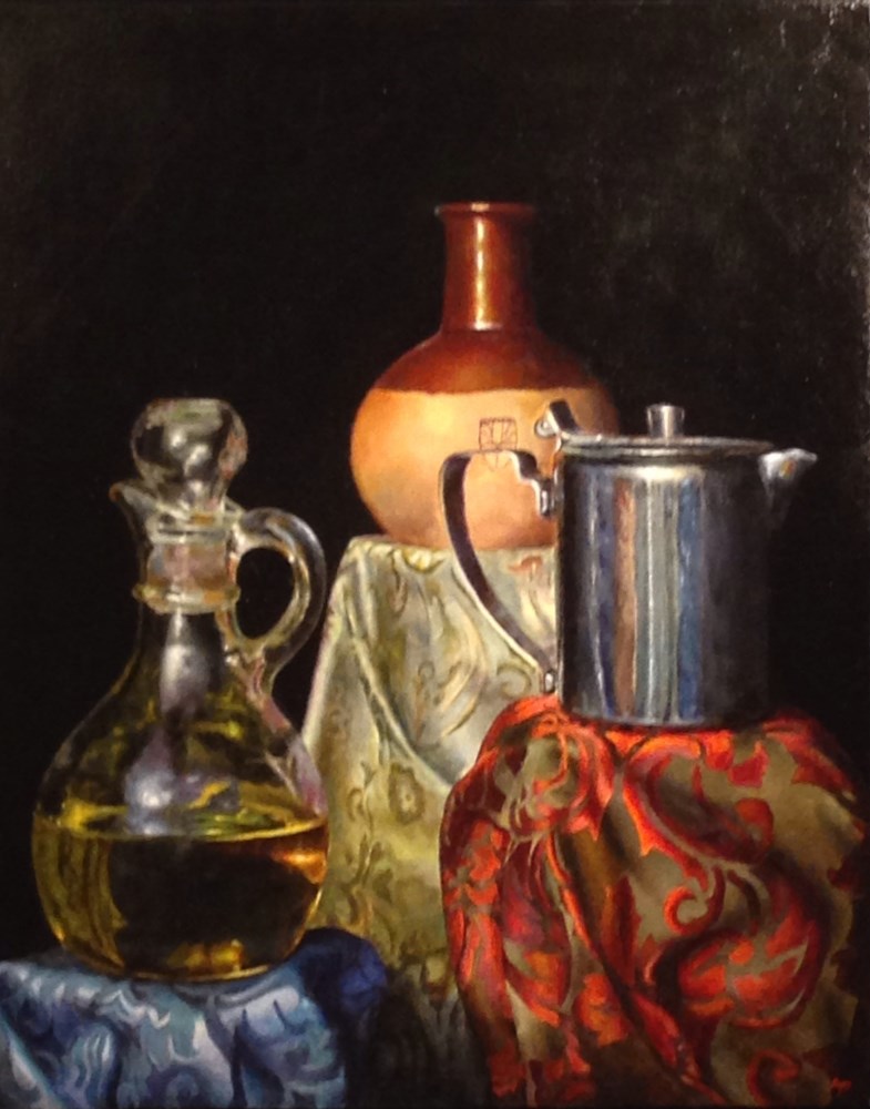 101196 "Vessels and Cloths" Oil on canvas, 20x16 inches, 2016 (sold)