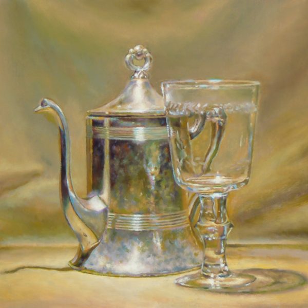 "Silver Teapot and Glass" Fine Art Print