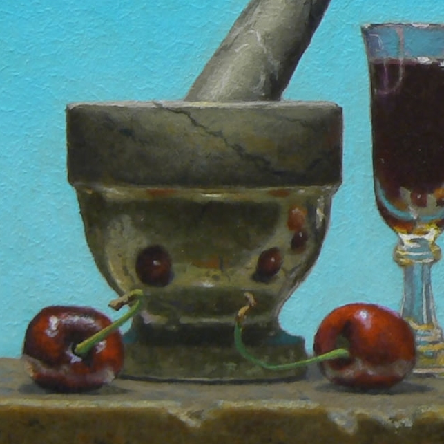 Detail from “Still Life with Clear Sky”, acrylic on panel, 5×6 inches, 2014