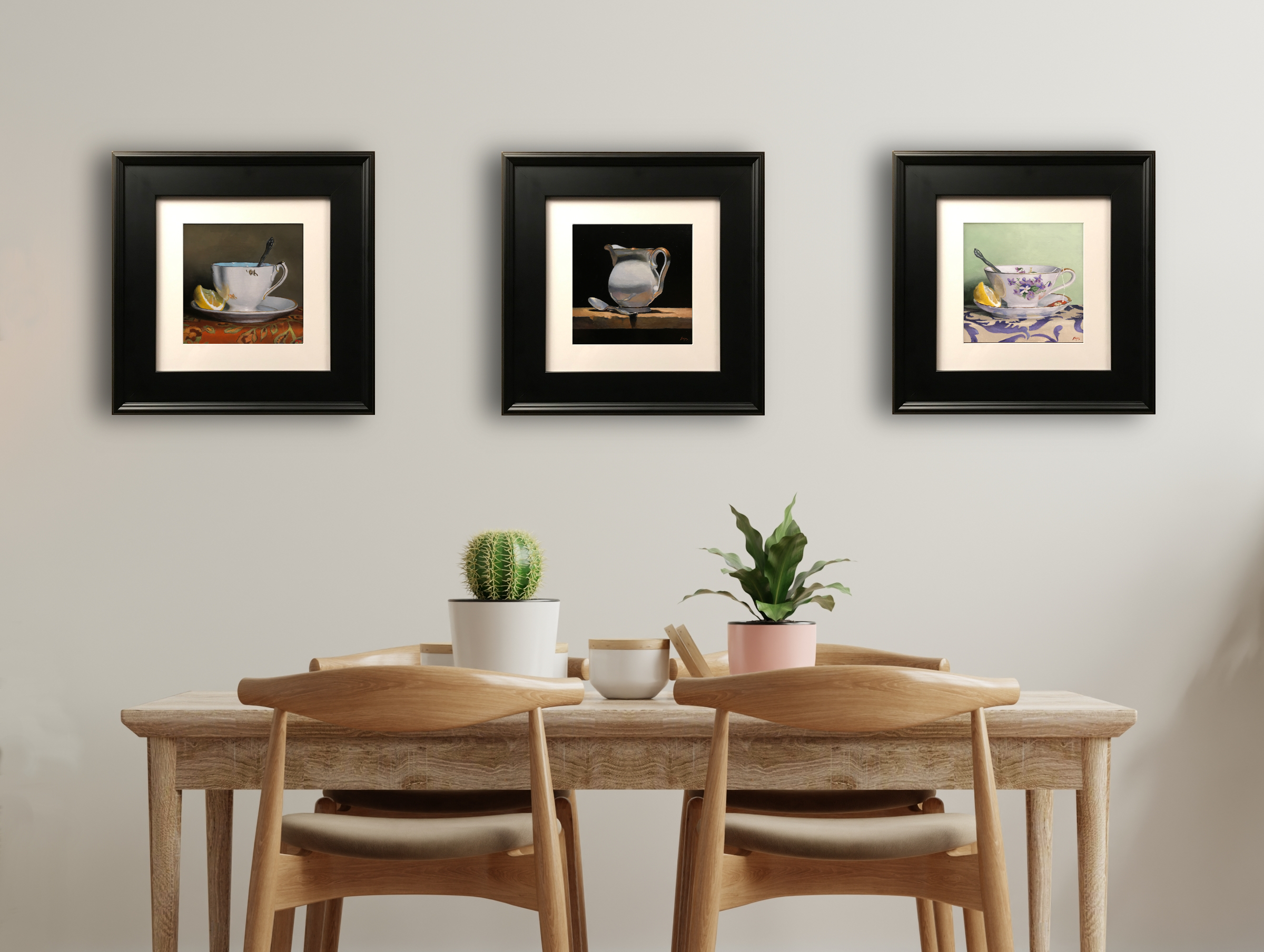 Matted Prints with Black Frames