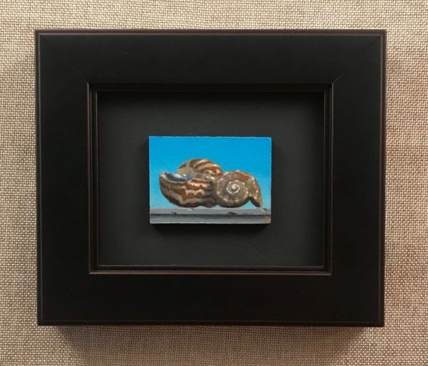 "Two Shells on a Ledge"Click image to see more of this painting and read about a painting the size of a postage stamp